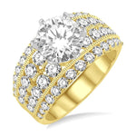Load image into Gallery viewer, 2 1/10 Ctw Diamond Semi-Mount Engagement Ring in 14K Yellow and White Gold