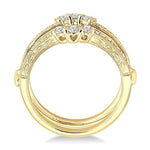 Load image into Gallery viewer, 1/2 Ctw Round Cut Diamond Insert Ring in 14K Yellow Gold.