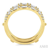 1/2 Ctw Baguette and Round Cut Diamond Insert Ring in 14K Yellow Gold