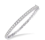 Load image into Gallery viewer, 3 Ctw Round Cut Diamond Bangle in 14K White Gold