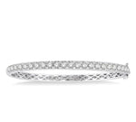 Load image into Gallery viewer, 3 Ctw Round Cut Diamond Bangle in 14K White Gold