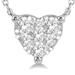 Load image into Gallery viewer, 1/4 Ctw Lovebright Diamond Heart Pendant With Chain in 14K White Gold