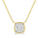 Load image into Gallery viewer, 1/6 Ctw Cushion Shape Lovebright Diamond Pendant With Chain in 14K Yellow and White Gold