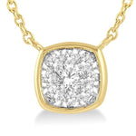 Load image into Gallery viewer, 1/6 Ctw Cushion Shape Lovebright Diamond Pendant With Chain in 14K Yellow and White Gold