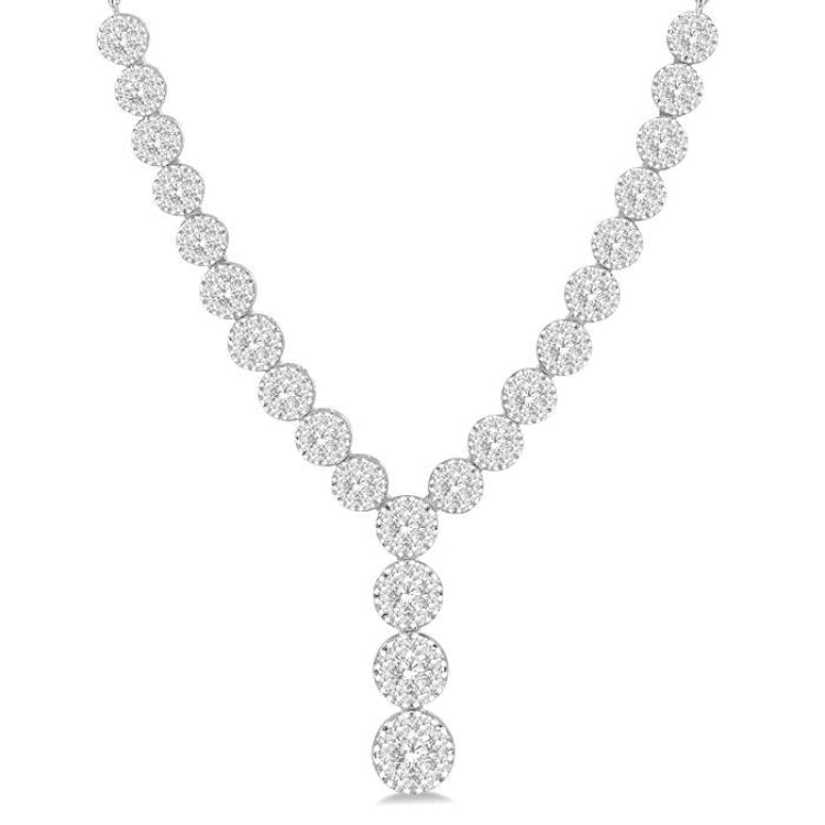 2 1/4 Ctw Lovebright Round Cut Diamond Necklace in 14K White Gold