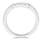Load image into Gallery viewer, 1/3 Ctw U-Shape Center Round Cut Diamond Wedding Band in 14K White Gold
