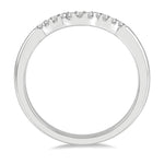 Load image into Gallery viewer, 1/10 Ctw Waves Center Round Cut Diamond Wedding Band in 14K White Gold