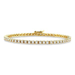 Load image into Gallery viewer, 3 Ctw Square Shape Round Cut Diamond Tennis Bracelet in 14K Yellow Gold