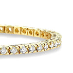 Load image into Gallery viewer, 3 Ctw Square Shape Round Cut Diamond Tennis Bracelet in 14K Yellow Gold