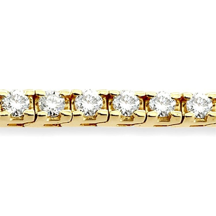 3 Ctw Square Shape Round Cut Diamond Tennis Bracelet in 14K Yellow Gold