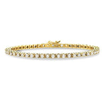 Load image into Gallery viewer, 4 Ctw Square Shape Round Cut Diamond Tennis Bracelet in 14K Yellow Gold