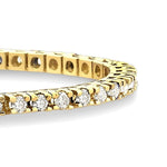 Load image into Gallery viewer, 4 Ctw Square Shape Round Cut Diamond Tennis Bracelet in 14K Yellow Gold