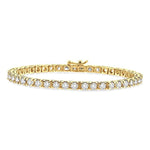 Load image into Gallery viewer, 6 Ctw Square Shape Round Cut Diamond Tennis Bracelet in 14K Yellow Gold