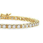 Load image into Gallery viewer, 6 Ctw Square Shape Round Cut Diamond Tennis Bracelet in 14K Yellow Gold