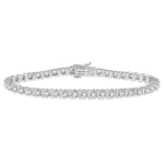Load image into Gallery viewer, 3 Ctw Round Cut Diamond Tennis Tulip Bracelet in 14K White Gold