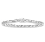 Load image into Gallery viewer, 5 Ctw Round Cut Diamond Tennis Tulip Bracelet in 14K White Gold