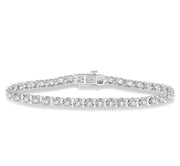 5 Ctw Round Cut Diamond Tennis Tulip Bracelet in 14K White Gold
