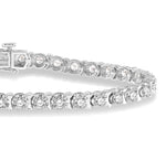 Load image into Gallery viewer, 5 Ctw Round Cut Diamond Tennis Tulip Bracelet in 14K White Gold