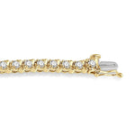 Load image into Gallery viewer, 5 Ctw Round Cut Diamond Tennis Tulip Bracelet in 14K Yellow Gold
