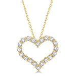 Load image into Gallery viewer, 2 Ctw Heart Shape Round Cut Diamond Pendant With Chain in 14K Yellow Gold