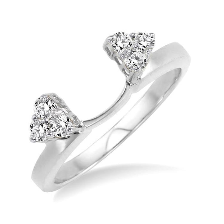 1/8 Ctw Round Cut Diamond Wrap Ring in 14K White Gold