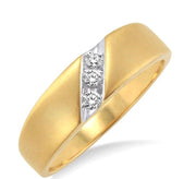 1/8 Ctw Round Cut Diamond Men's Band in 14K Yellow Gold
