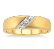 1/8 Ctw Round Cut Diamond Men's Band in 14K Yellow Gold