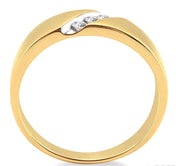 1/8 Ctw Round Cut Diamond Men's Band in 14K Yellow Gold
