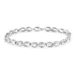 Load image into Gallery viewer, 1/20 Ctw Swirl Shape Round Cut Diamond Bracelet in Sterling Silver