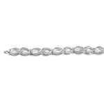 Load image into Gallery viewer, 1/20 Ctw Swirl Shape Round Cut Diamond Bracelet in Sterling Silver