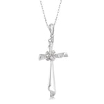 Load image into Gallery viewer, 1/20 Ctw Round Cut Diamond Pendant in 14K White Gold with Chain