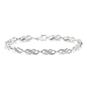 1/20 Ctw Round Cut Diamond Bracelet in Sterling Silver