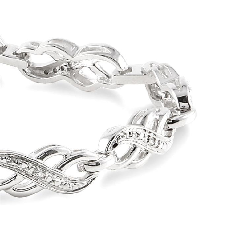 1/20 Ctw Round Cut Diamond Bracelet in Sterling Silver