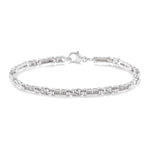 Load image into Gallery viewer, 1/10 Ctw Knot Shape Round Cut Diamond Link Bracelet in Sterling Silver