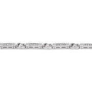1/10 Ctw Knot Shape Round Cut Diamond Link Bracelet in Sterling Silver