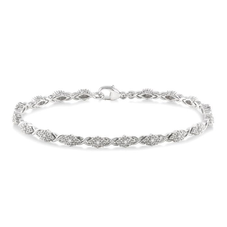 1/6 Ctw Round Cut Diamond Bracelet in Sterling Silver