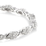 Load image into Gallery viewer, 1/6 Ctw Round Cut Diamond Bracelet in Sterling Silver