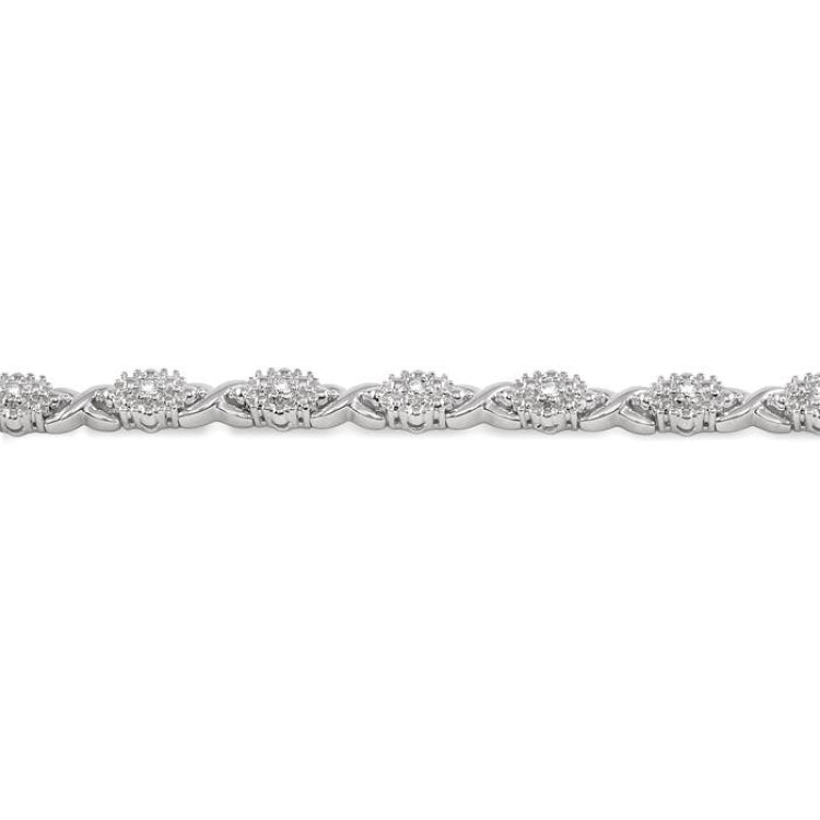 1/6 Ctw Round Cut Diamond Bracelet in Sterling Silver