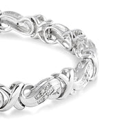 1/6 Ctw Round Cut Diamond 'X' Link Bracelet in Sterling Silver