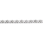 Load image into Gallery viewer, 1/10 Ctw 'X' and SQ Round Cut Diamond Bracelet in Sterling Silver