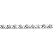1/10 Ctw 'X' and SQ Round Cut Diamond Bracelet in Sterling Silver