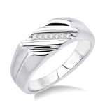 Load image into Gallery viewer, 1/20 Ctw Round Cut Diamond Men's Ring in Sterling Silver