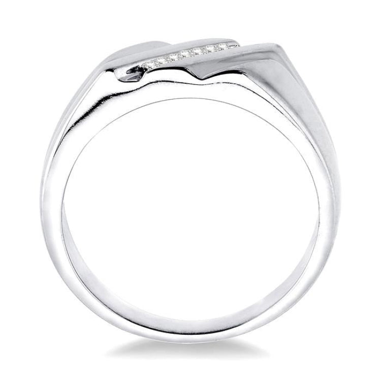 1/20 Ctw Round Cut Diamond Men's Ring in Sterling Silver