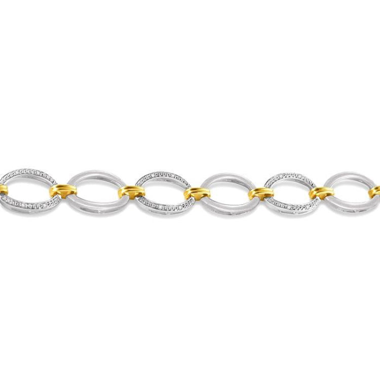 1/20 Ctw Round Cut Diamond Bracelet in Sterling Silver