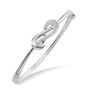 1/20 Ctw Round Cut Diamond Bangle in Sterling Silver