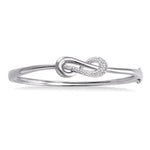 Load image into Gallery viewer, 1/20 Ctw Round Cut Diamond Bangle in Sterling Silver