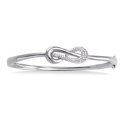 1/20 Ctw Round Cut Diamond Bangle in Sterling Silver