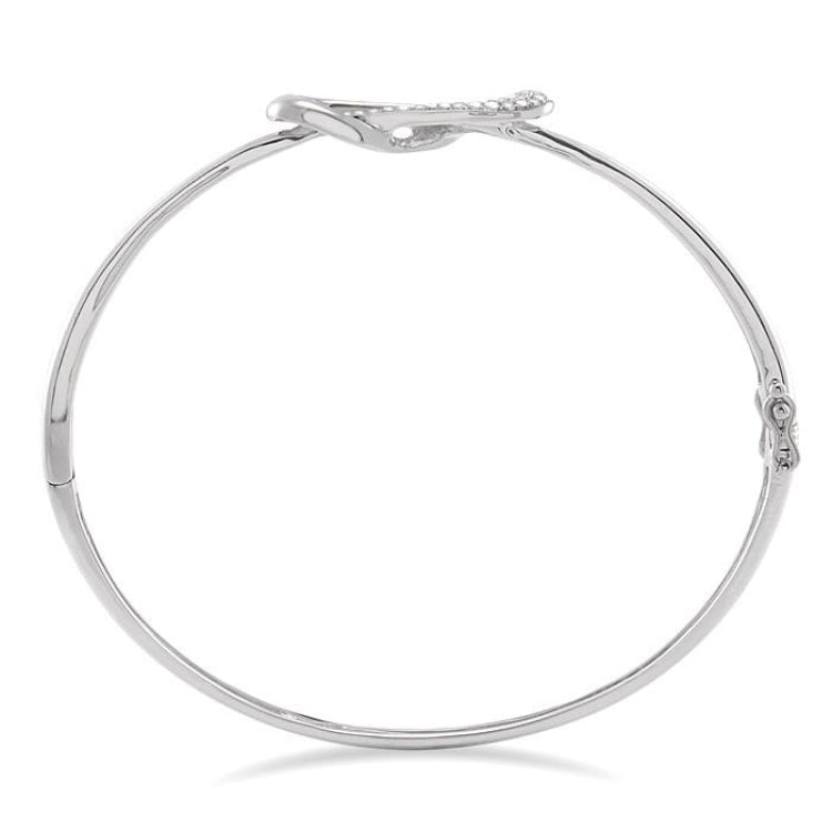 1/20 Ctw Round Cut Diamond Bangle in Sterling Silver