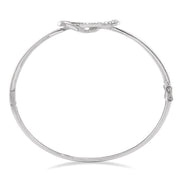 1/20 Ctw Round Cut Diamond Bangle in Sterling Silver