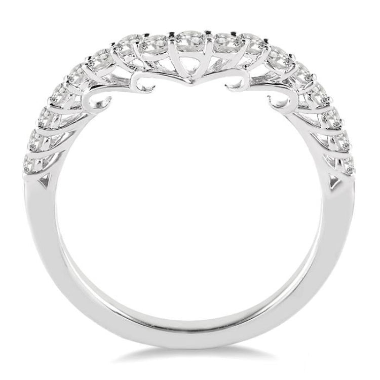3/8 Ctw Round Cut Diamond Wedding Band in 14K White Gold